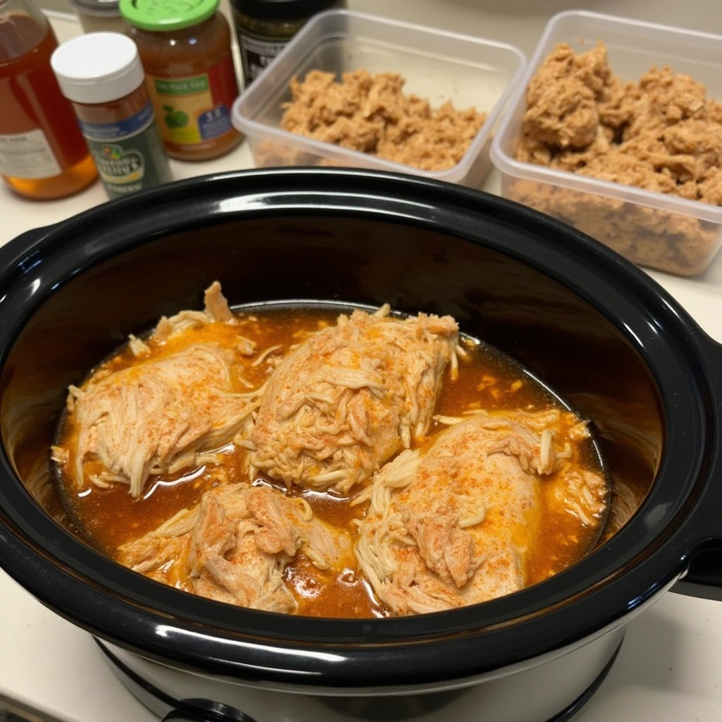 Slow Cooker Shredded Chicken Breasts