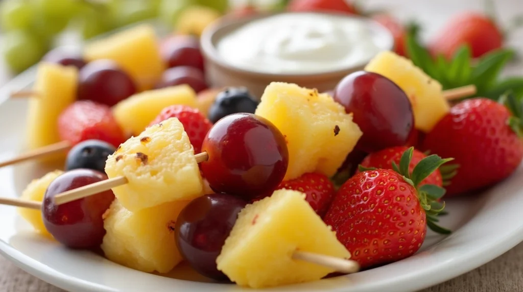 Fruit Kabobs with Yogurt Dip